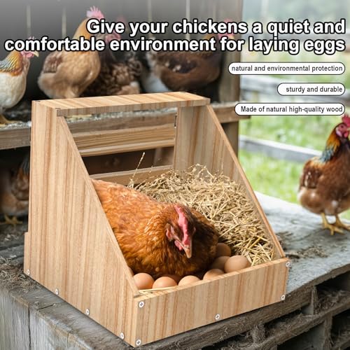 Chicken Egg Nesting Boxes Wall Mount,Wooden Chicken Coop Accessories for Poultry Laying Egg,Large Inner Size for Chicken,Duck,Hense Use,3 Pack