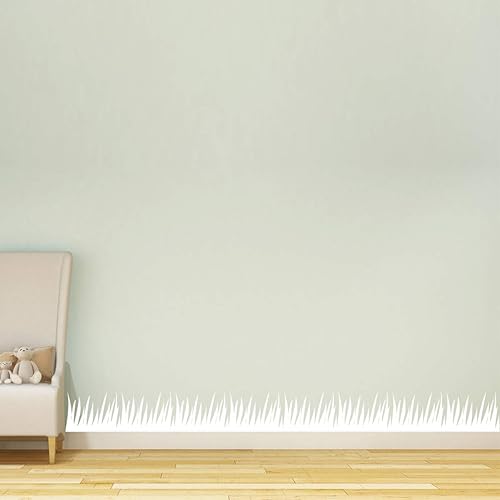 Miniatura 6 de VWAQ Adhesivo de pared con borde de hierba, calcomanías de vinilo para habitación de niños, decoración de guardería, GBWD (10 pulgadas de alto x 112