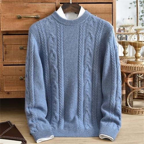 Winter 100% Cashmere Sweater Men's Round Neck Thickened Warm Pullover Sweater3