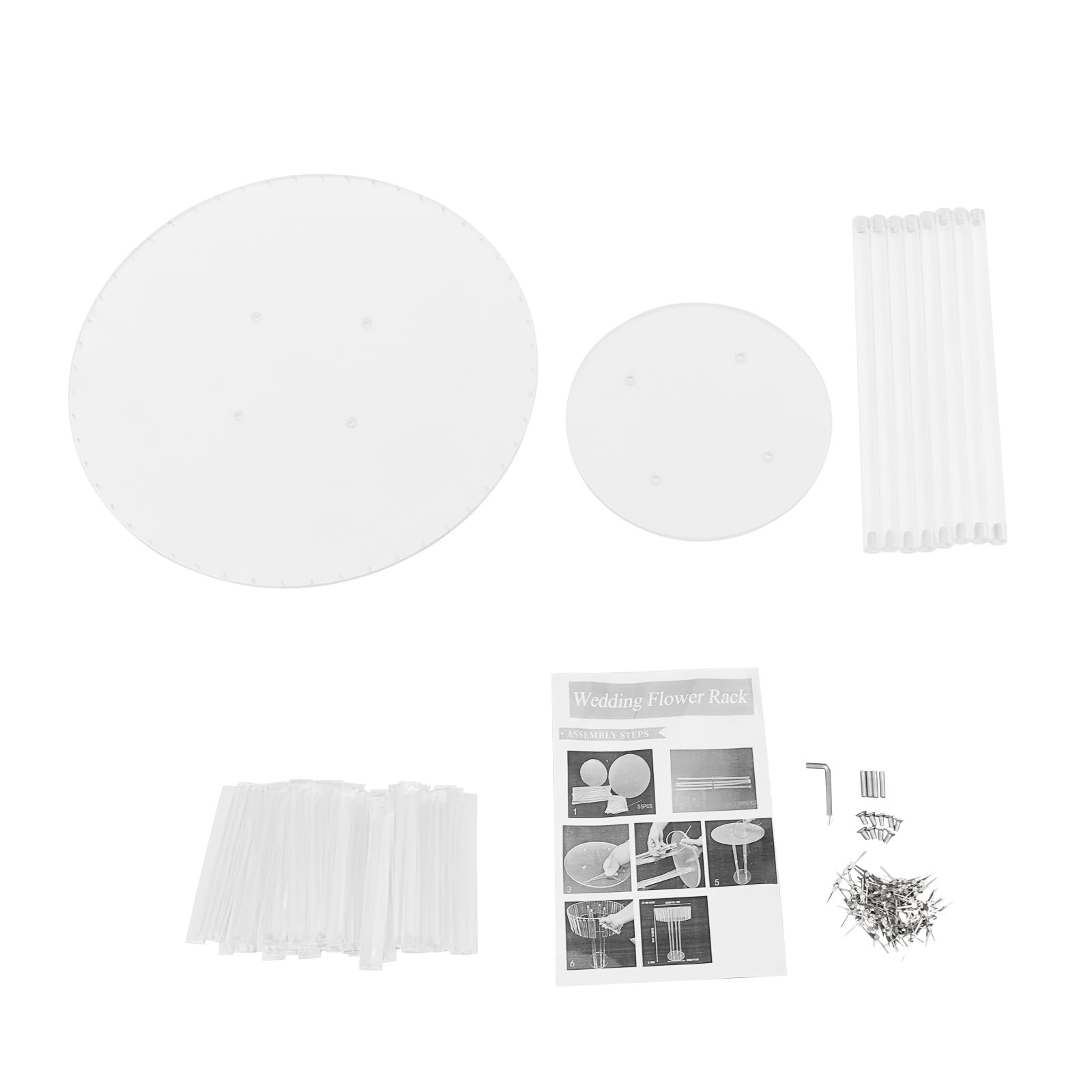 Ślubny stojak na kwiaty, wysokość 80 cm, akryl, przezroczysty, okrągły, dekoracja weselna, 50 cm, szerokość 50 cm, na stół, bukiet kwiatów, wazon, wazon na kwiaty, nakładka na stół, wazon stołowy