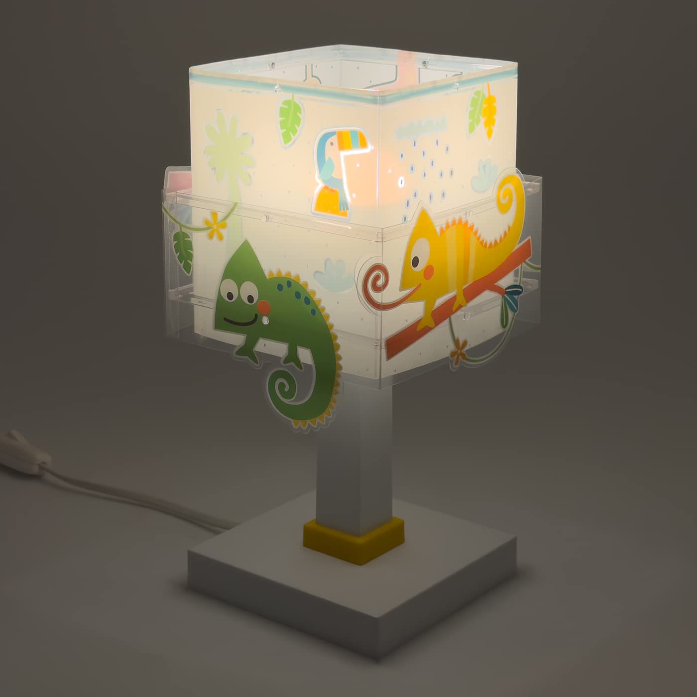 Dalber lampe de chevet enfant Happy Jungle Caméléon les animaux jungle, 63311, E14