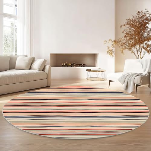 Tapis rond doux antidérapant lavable flanelle multicolore salon 100cm