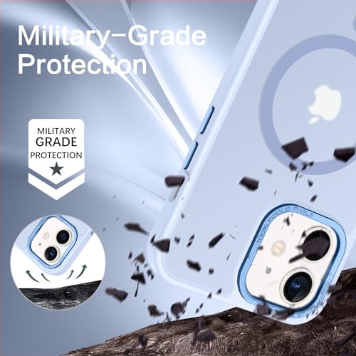 Coque iPhone 12 et 12 Pro Magsafe BENTOBEN bleu clair translucide