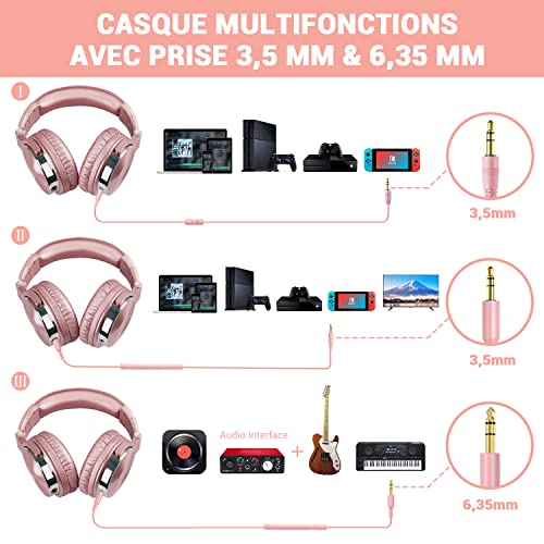 OneOdio Casque Audio Filaire DJ Piano Guitare avec Micro, Hi-Res Audio Extra Basse Son, Léger Confort Pliable Casques… - Les Beatles, Paul McCartney, John Lennon, RIngo Starr, George Harrison OneOdio Casque Audio Filaire DJ Piano Guitare avec Micro, Hi-Res Audio Extra Basse Son, Léger Confort Pliable Casques… – Image 3