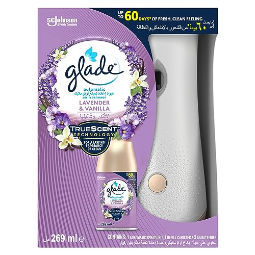 Glade Automatic Air Freshener Spray Holder with Scented Lavender & Vanilla Refill  269ml