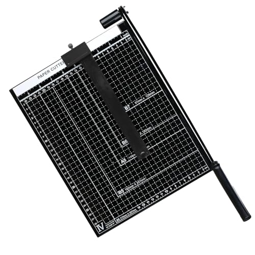Gluckluz Paper Cutter A4 Paper Trimmer Heavy Duty Photo Cutting Slicer Portable Trimming Machine Guillotine with 12 Sheet Capacity & 30cm Cut Length & Side Ruler for School Office Home Craft (Black)