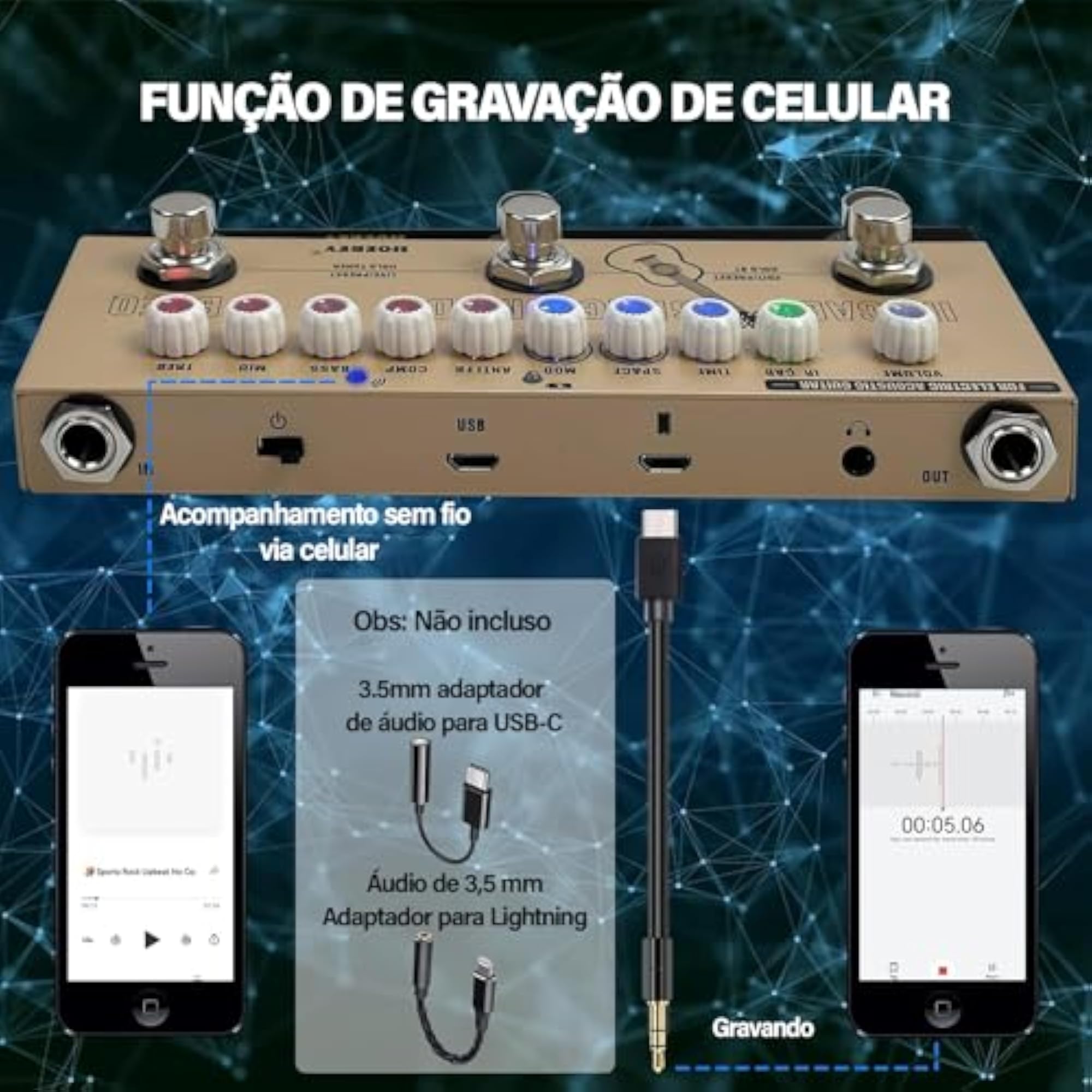 M-VAVE CUBE BABY Multi-Effects Pedal for Acoustic Guitar