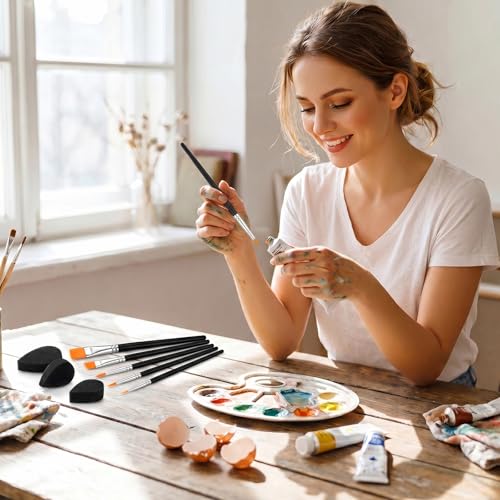 Set de 12 pinceles y esponjas para pintura facial Skrfren miniatura 4