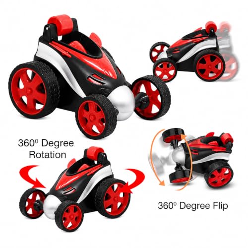 Image of Rechargeable 360 RC Stunt Car for Kids | Double-Sided Flip, Drift & Spin | 4WD High-Speed Off-Road Remote Control Car with LED Lights & Sound | Durable Toy for Boys & Girls Age 4-12 Indoor & Outdoor