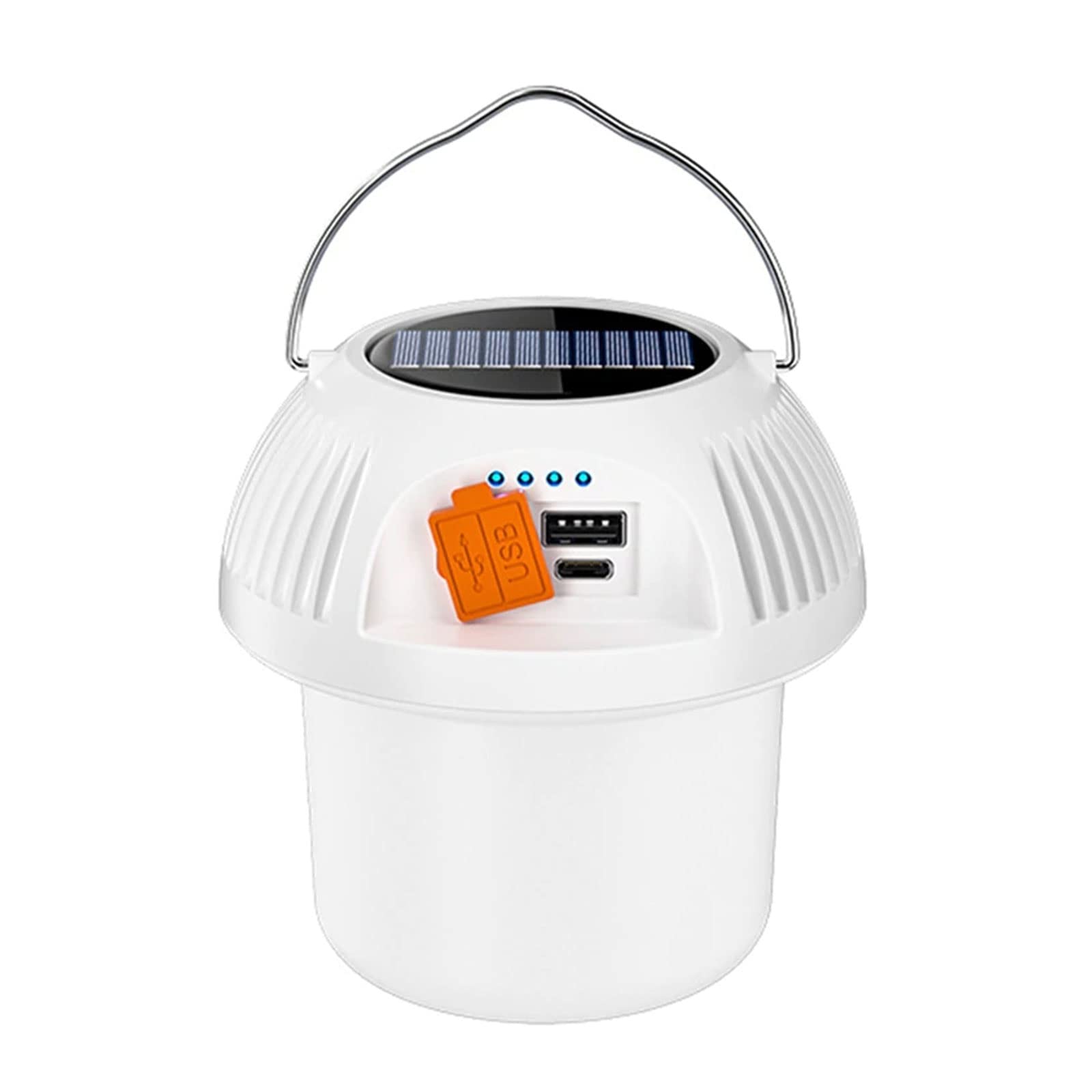 Latarnia kempingowa, lampa kempingowa, zewnętrzne światła awaryjne USB, lampa słoneczna LED przenośna lampa grzybkowa z hakiem do awaryjnego użytku na zewnątrz/w domu(White)