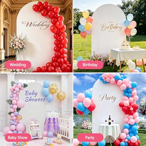 6FT Arch Backdrop Stand and White Cover Set,Balloon Arch Stand by HOMEOOMFOSER - Used condition - Image 6
