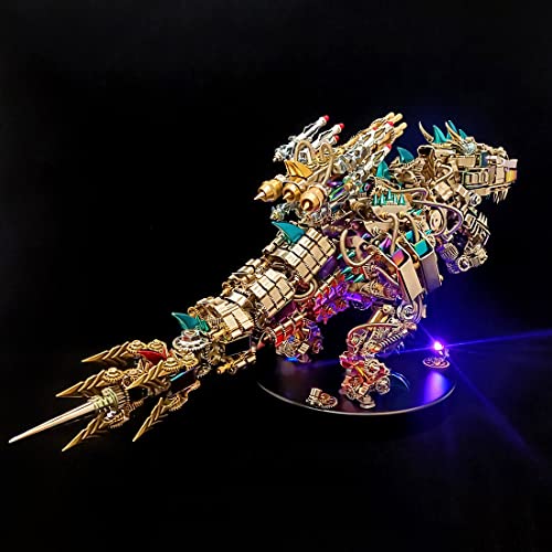 Puzzle dinosaure steampunk avec articulations mobiles en métal pour un montage DIY adulte