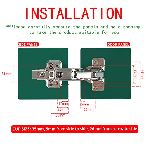 Tambee 135 175 Hinges Frameless Cabinet Doors Hinges Concealed Hydraulic Adjustable Mounting Hinges Soft Closing Nickel-Plated Steel Buffer Dampers For Wardrobe 135+175 Degree Hingest Pack #TOP3