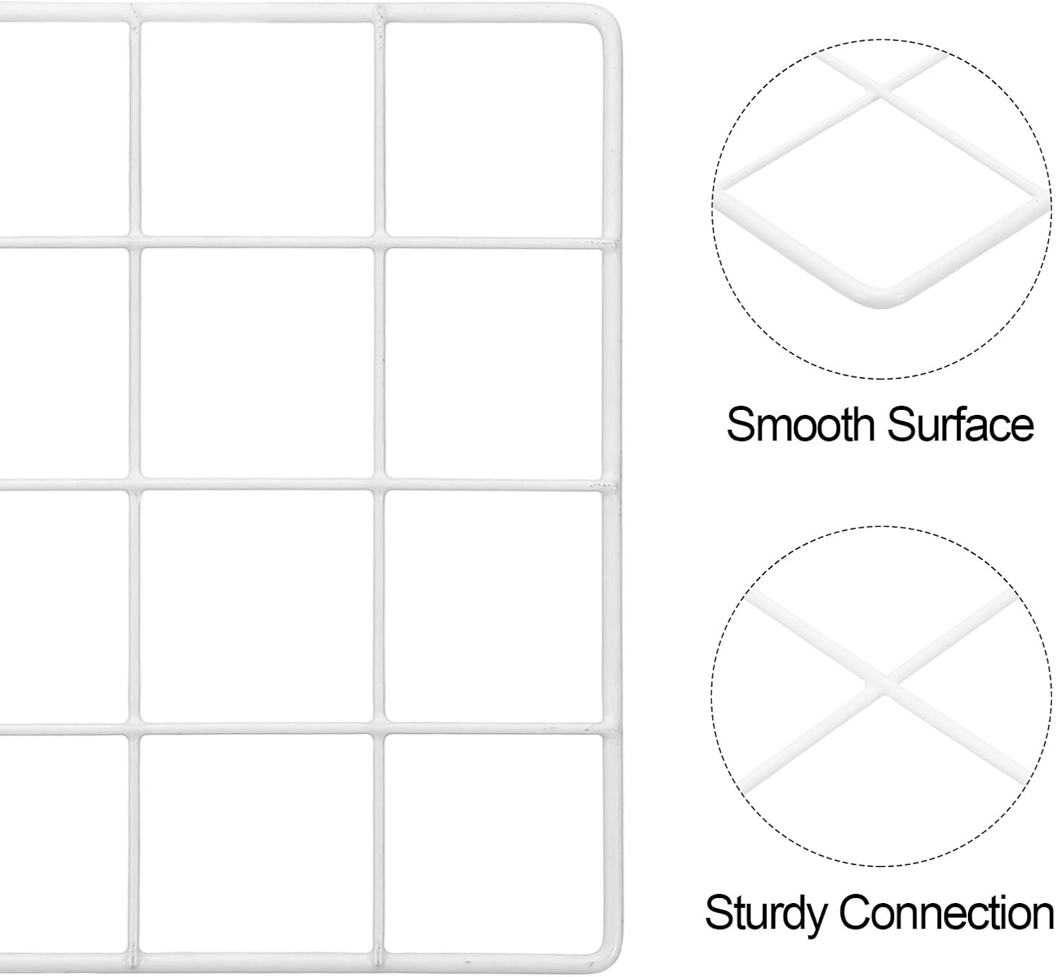 PATIKIL 8"x8" Wire Grid Panel, 2 Pack Board Photo Pictures Memo Display Grid Panels Hanging Organizer Wall Decorative Panel for Home Office Wedding, White