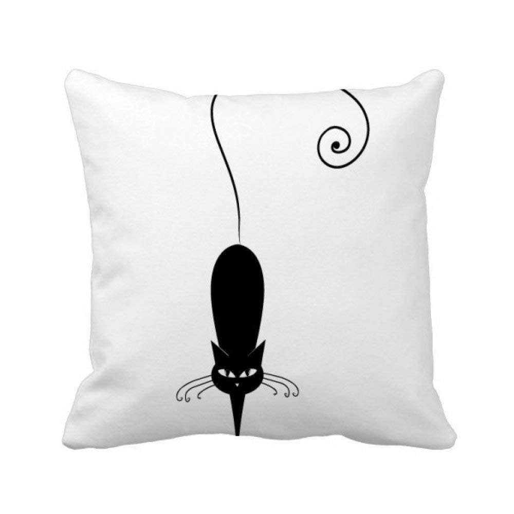 Coussin de chat noir idée cadeau idoine pour les passionnés d'animaux 40x40cm