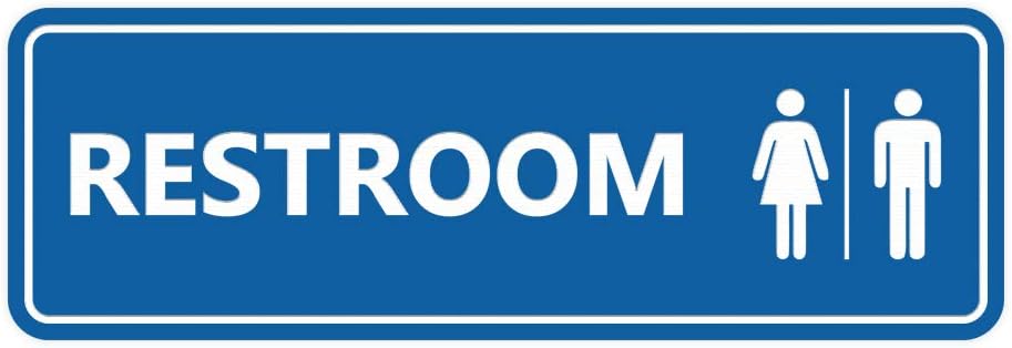 Signs ByLITA Standard All Gender Restroom Sign (Blue) - Medium 1 Pack