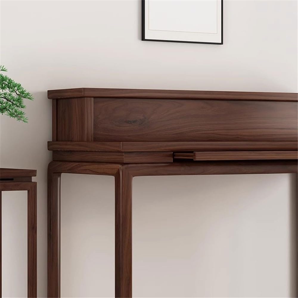 Mobiletto Omaggio all'incenso in stile cinese for la casa moderna | Tavolo Buddha altare basso in noce nera(Piccolo)