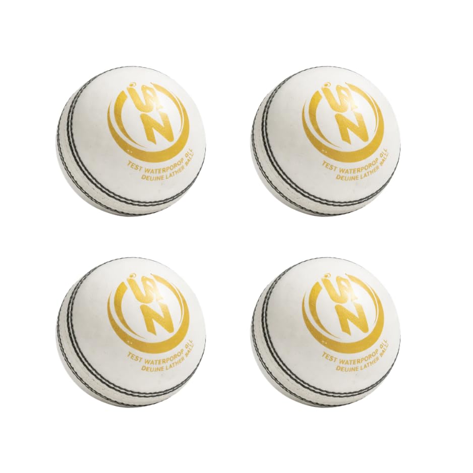 Cricket Ball | Colour: Yellow | Pack Size: Pack of 4 | Water-Resistant Leather Ball | Suitable for Practice Game | Tournament Game Cork-image-21