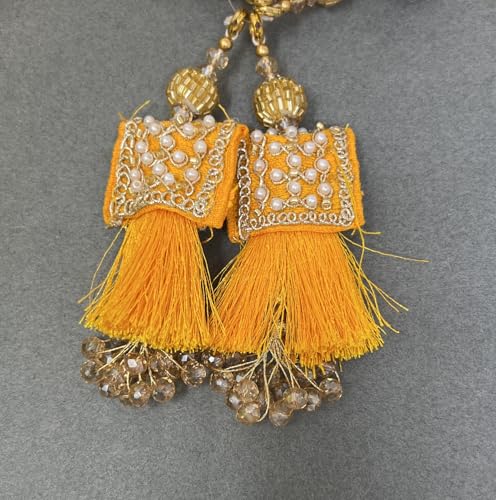 Image of Set of 2 Blouse Latkan Yellow Colour, 13 cm Long, 15610