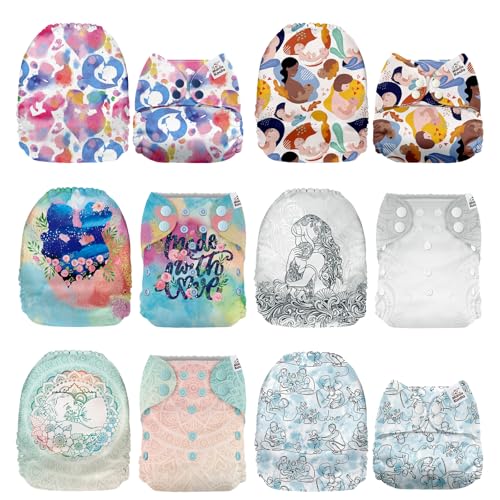 Image of Mama Koala 1.0 Cloth Diapers for Babies, 6 Pack Pocket Shell Only (NO Inserts) - One Size Washable and Reusable Pocket Diapers for Newborns and Toddlers - 160049