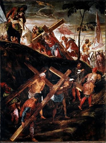 Carteles impresiones the Climb to Calvary Jacopo Robusti Tintoretto con acabado premium