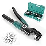 10 Tons Hydraulische Presszange Crimpzange 4-70 mm² Zange Kabelschuhe Zange mit 8 Sätzen der Crimpformen , Soliertem Griff Stahlgehäus