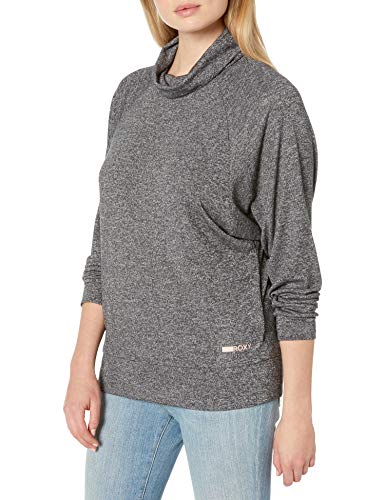 Roxy Women's Vinissa Loose Fit Fleece Pullover Top, Charcoal Heather, X-Small