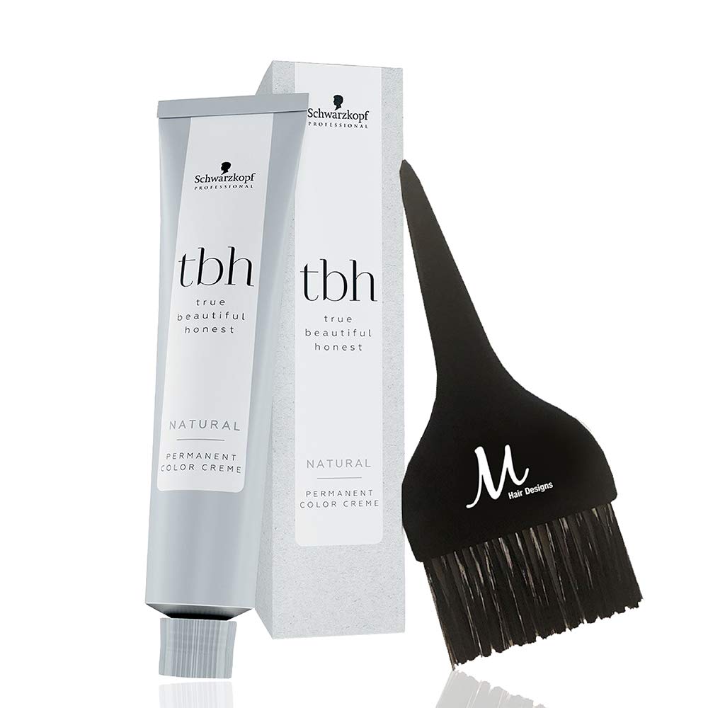 Amazon Com Tbh 9 06 Extra Light Blonde Natural Chocolate True Beautiful Honest Permanent Color Creme 60 Grams And M Hair Designs Tint Brush Black Bundle 2 Items Everything Else