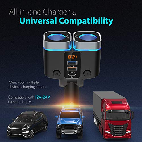 Nulaxy 150W Auto Ladegerät mit Zigarettenanzünder-Verteiler