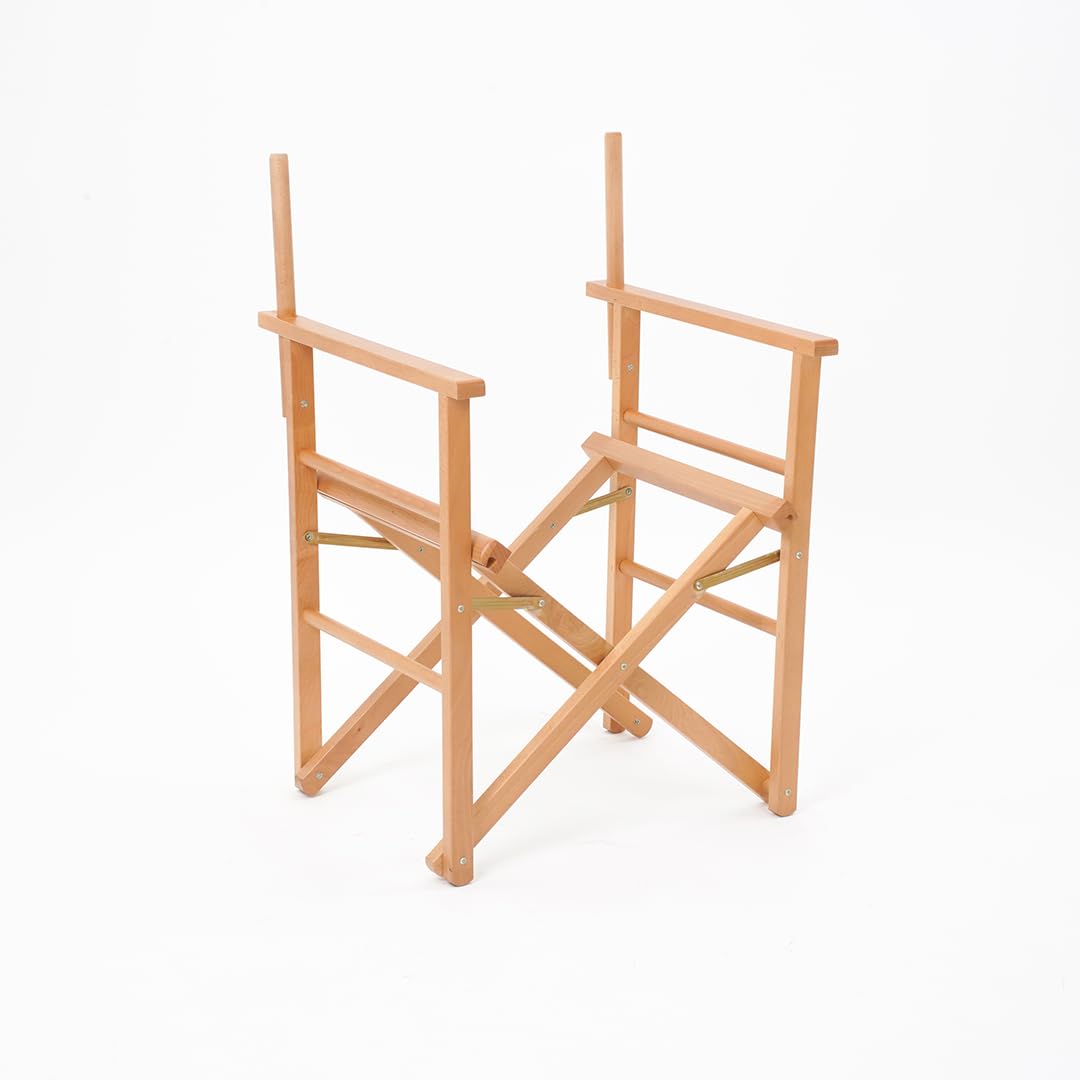 Danieli - Sedia da Regista in Legno per Esterni - Sedie Pieghevoli da Giardino in Legno di Faggio - Telo 100% Acrilico in Diverse Colorazioni - Ideali per Giardino, Terrazza, Spiaggia (Tortora)