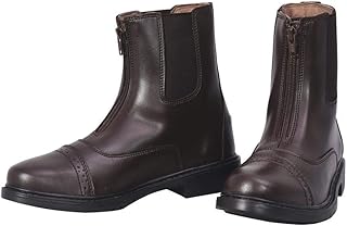 Ladies Starter Front Zip Paddock Boots with Free Assorted Striped Socks | Women's Horse Riding Equestrian Boots