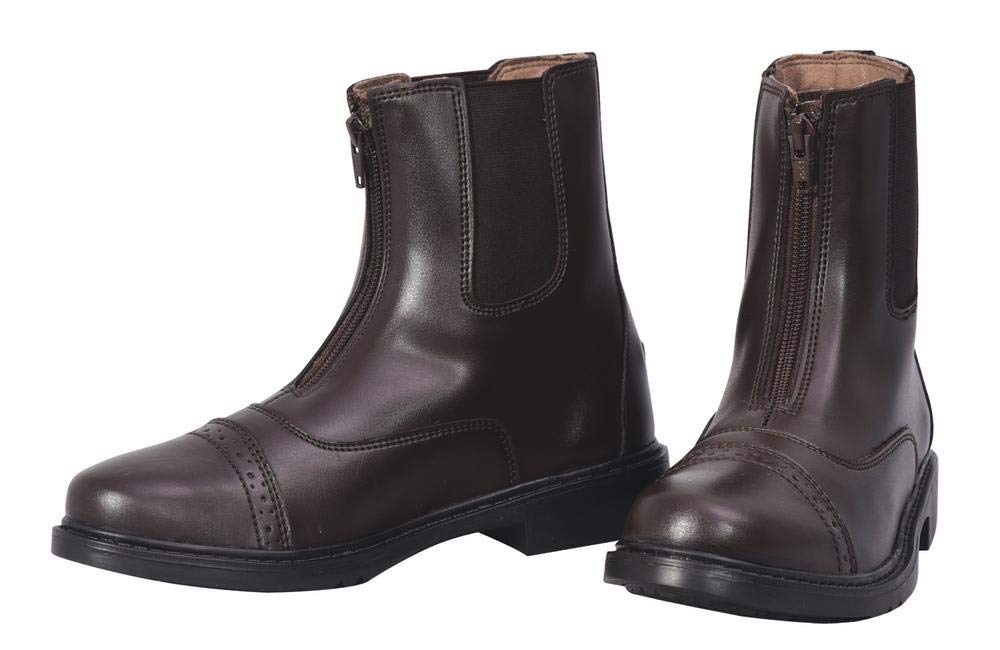 TuffRider Women's Starter Front Zip Paddock Boots with free Socks | Durable, Easy to Clean Water-Resistant Horse Riding Boots
