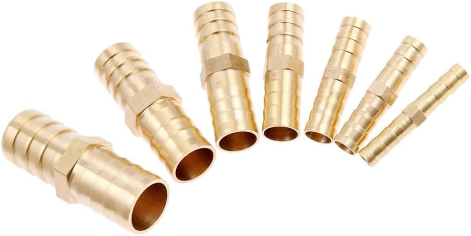Pipe connector, 2Pcs Brass Straight Hose Joiner Barbed Connector, Air Water Pipe Tubing Pneumatic Pipe Reducing Fittings(19mm)