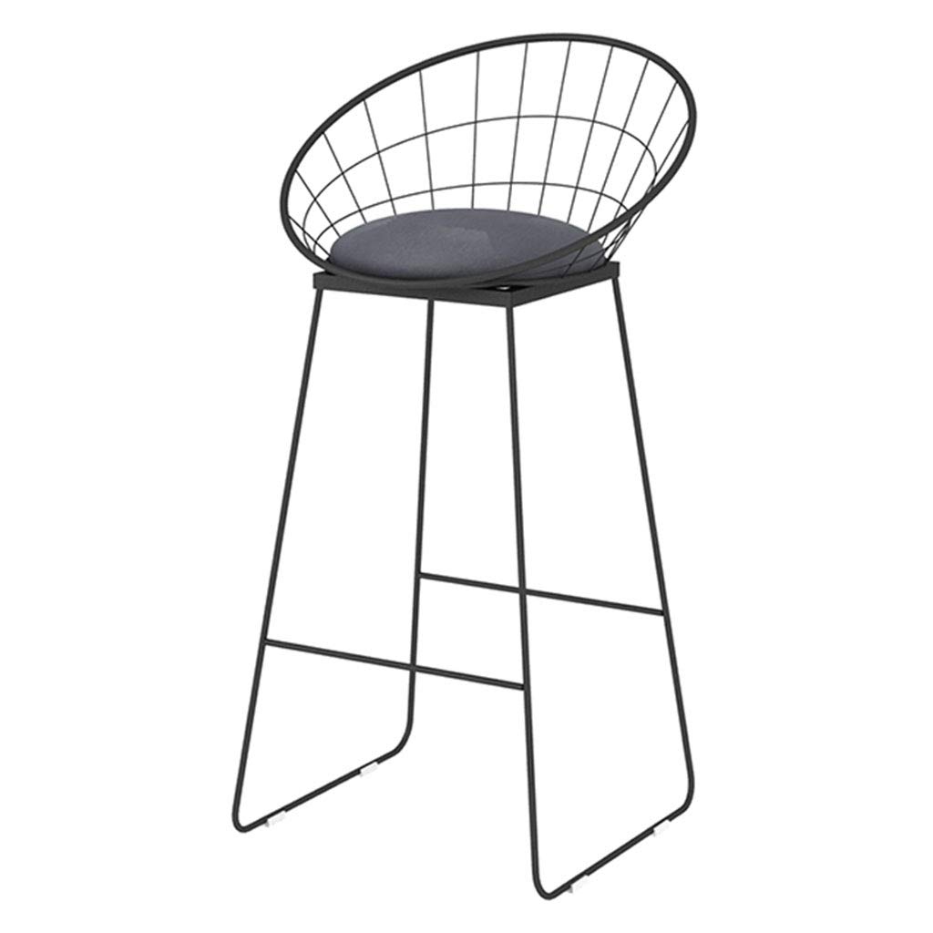 Taburete de bar de terciopelo con patas de metal, altura del asiento 74,9 cm