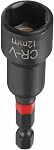 HARFINGTON Nut Driver Drill Bit 1/2 Inch Socket 1/4" Hex Shank 3" (65mm) Long Magnetic 6-Point Sockets Quick Change Phosphated CR-V Steel Bolt Setters for Power Drill Drivers, Black