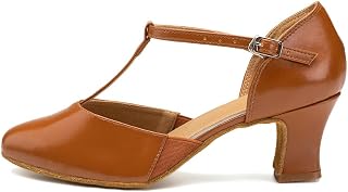 JUODVMP Women Latin Salsa Dance Shoes Closed Toe Modern Tango Cha-cha Ballroom Dance Shoes Wedding Evening Model L272