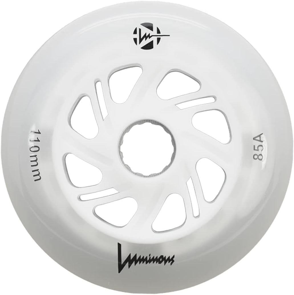 Luminous LED Outdoor Inline Wheels 110mm 85a 3 Pack (White)