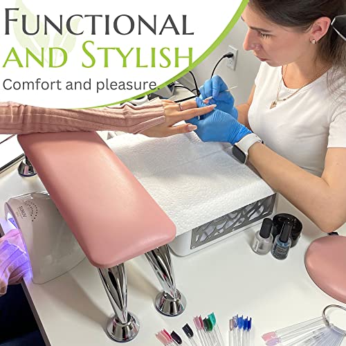 Arm Rest For Nails Tech - Nail Arm Rest, Hand Rest For Nails Tech With 100Pcs Lint Free Nail Wipes, Nail Arm Rest For Nail Tech, Nail Hand Rest, Nail Rest Stand, Nail Tech Must Haves (Pink) #TOP5