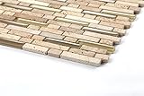 Grosor de 8 mm MT0001 - Mosaico de cristal y piedra natural (10 x 10 cm), color beige