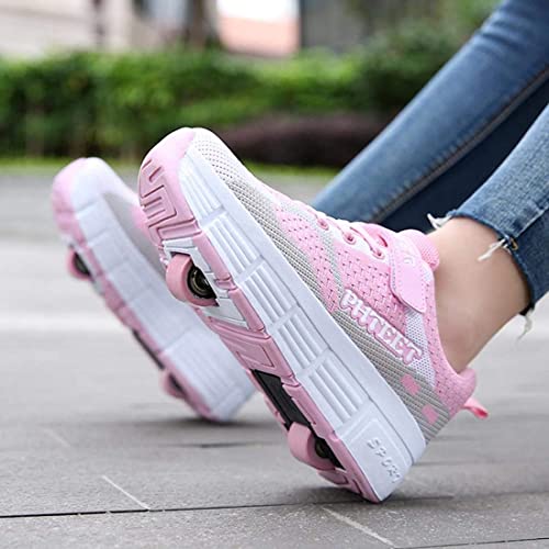 KEDUODUO Wanderschuhe Unsichtbare Rollschuhe Wanderschuhe 2 in 1 Abnehmbarer Rollschuh Skating Verformung Radverformung Outdoor-Sportarten Cover