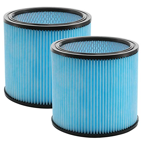 DerBlue Ersatzfilter, kompatibel mit Shop-Vac 90304 90350 90333, passend für die meisten Nass- und Trockensauger, 2 Stück Cover