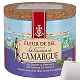 usy Bundle für La Saunier de Camargue Fleur de Sel Kräuter Provence (125g Dose) + usy Block