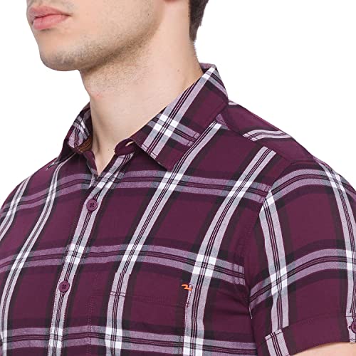 Image of Spykar Men's Slim Shirt (8907966630215 Wine Red L)