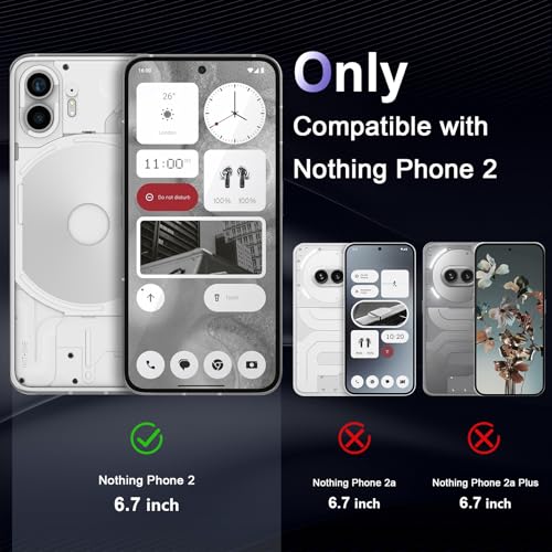 Image of Case for Nothing Phone 2, Military Grade Drop Protection Phone Case, Yellowing Resistant, Anti-Scratch Hard PC Back, Shockproof Hard Ultra-Thin Protective Cover, Clear