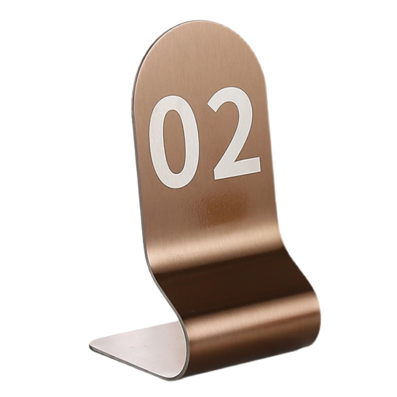 Soportes de números de mesa de acero inoxidable para restaurantes, letreros de recepción de doble cara, almacenamiento apilable, números de mesa de restaurante 51-60
