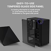 Vista 8 de Zalman T3 Micro ATX Case, MATX PC Case with 2 x 120mm Fans Pre-Installed, Full Tempered Glass Side Panel, Compact Mini Tower Gaming Computer Chassis