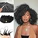 Feather Crochet Hair Extensions Afro Kinky Curly Pre Looped Crochet Human Hair Curly For Black Women Pre Separated Knotless Crochet Hair 18inch 120g