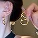 Luxurious 18K Gold V-Shaped Geometric Earrings Gentle on Skin Jewelry for Women 925 Premium Style earrings for women. (A)