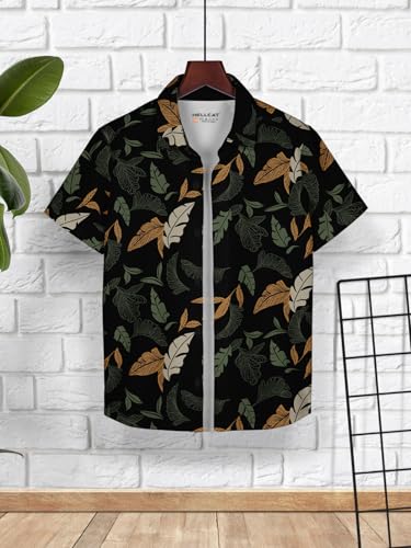 Image of HELLCAT Yellow, Olive Trendy Regular Fit Printed Causal Shirt for Boys - Pack of 2