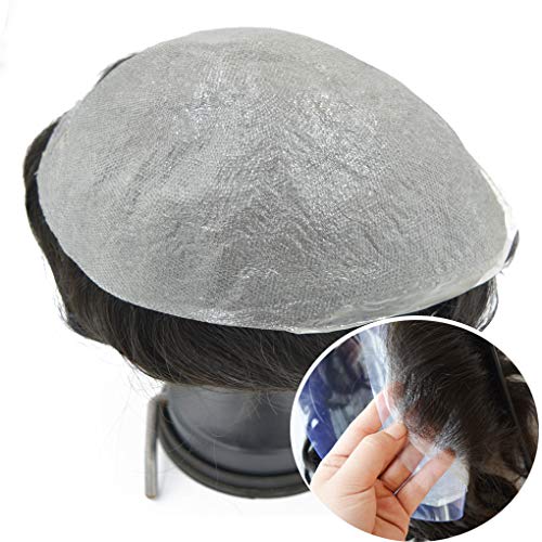 Hairnotion Invisible Mens Hair Replacement System Super Thin Skin 7# Toupee Wig for Men 8x10 Inch - Image 2
